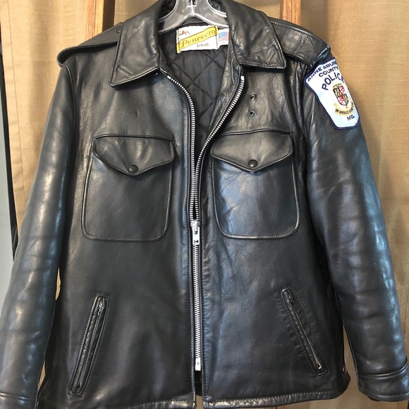 Vintage Leather Perfecto Police Jacket 